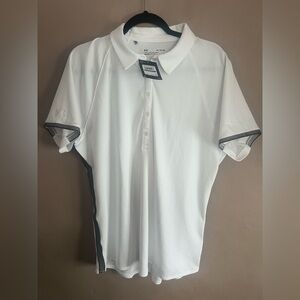 Under Armour White Polo Shirt Classic Short Sleeve